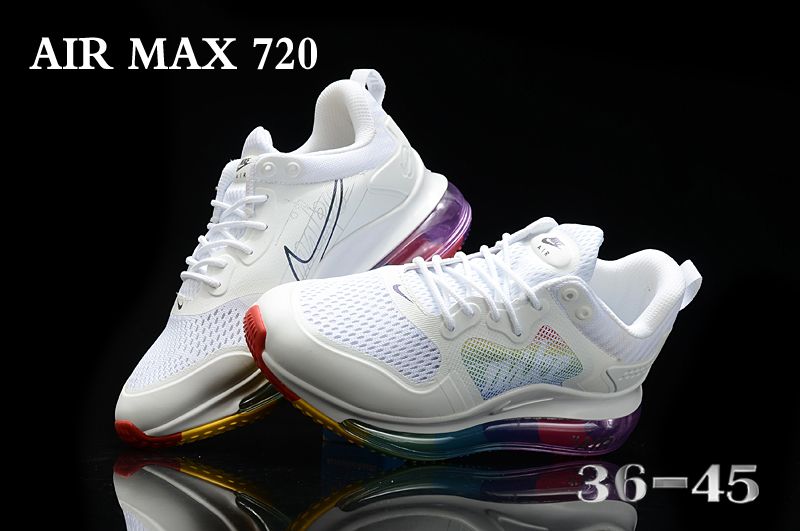 2020 Women Nike Air Max 720 White Rainbow Shoes